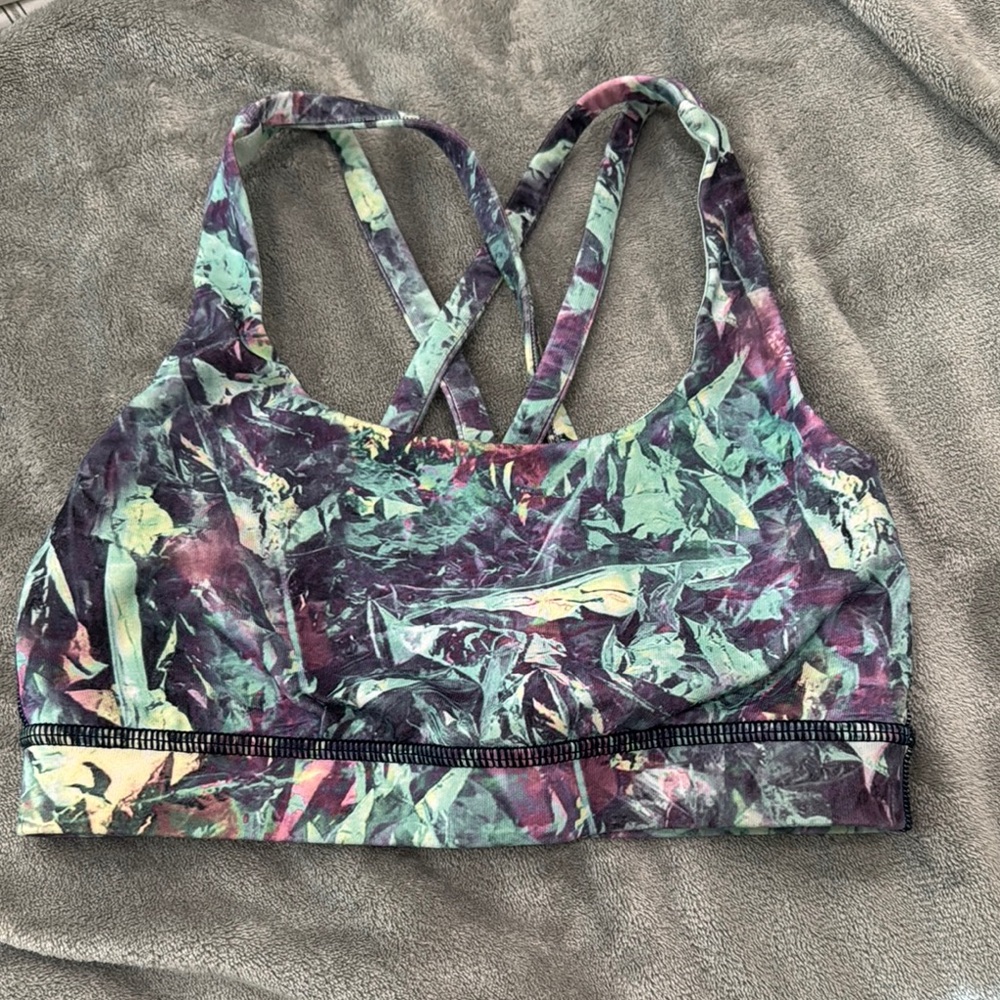 Multicolor Strappy Sports Bra